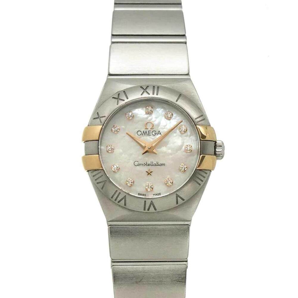 Omega Constellation Brushed Two-Tone 123 20 24 60 55 005 Women's Watch 12P Di...